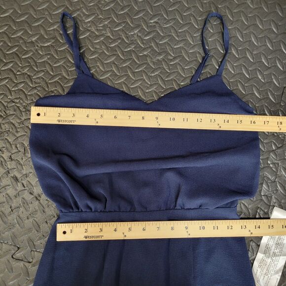 Dress The Population "Alondra Dress Midnight Blue" Midi Dress Size Medium NWT - Picture 10 of 13
